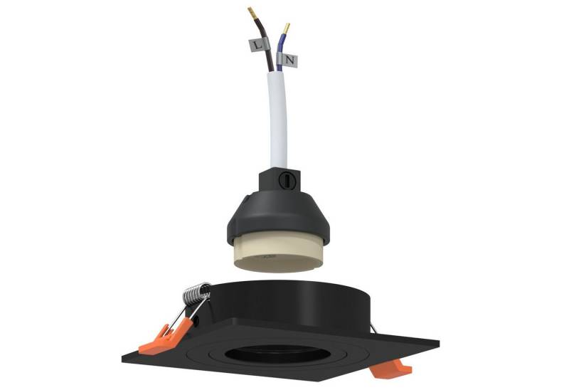 vidaXL Deckenleuchten Einbau-Spotlights 6 Stück Quadratisch GU10 Schwarz 91x91 mm von vidaXL