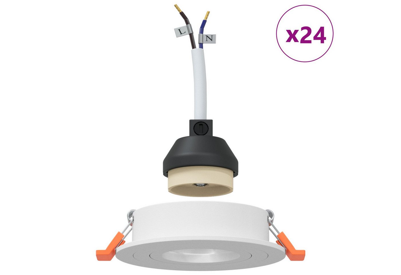 vidaXL Deckenleuchten Einbau-Spots 24 Stk Rund GU10 Weiß Ø91 mm vidaXL Deckenleuchten Einbau-Spots 24 Stk Rund GU10 Weiß Ø91 mm von vidaXL