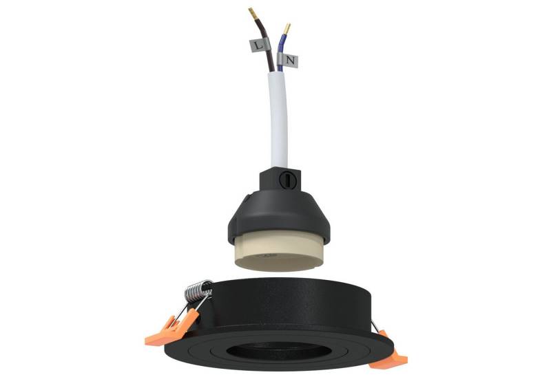 vidaXL Deckenleuchten Einbauspotlights 6 Stück Rund GU10 Schwarz Ø91 mm von vidaXL