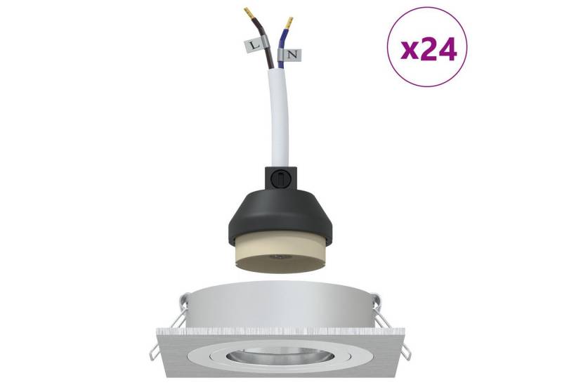 vidaXL Deckenleuchten Eingebaute Spotlights 24 Stück Quadratisch GU10 Silber 91x91 mm von vidaXL