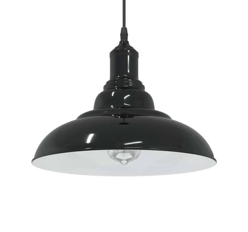 vidaXL Deckenleuchten Pendelleuchte Höhenverstellbar E27 Schwarz Glänzend Ø 31 cm von vidaXL