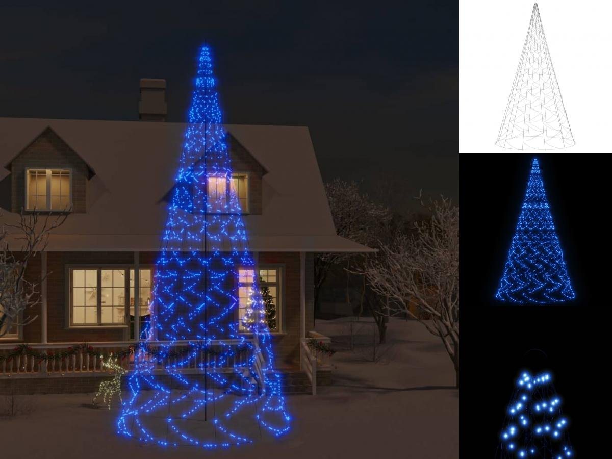 vidaXL Dekolicht LED-Weihnachtsbaum für Fahnenmast Blau 3000 LEDs 800 cm von vidaXL