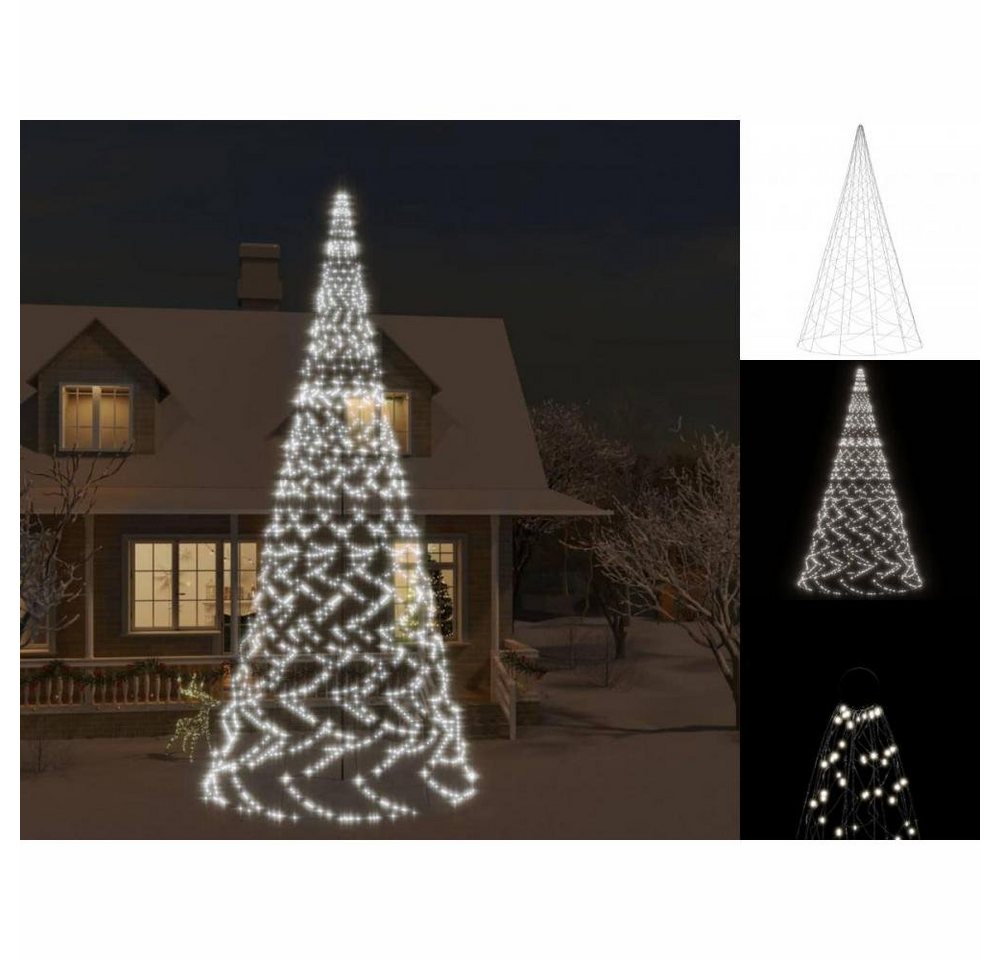 vidaXL Dekolicht LED-Weihnachtsbaum für Fahnenmast Kaltweiß 3000 LEDs 800 cm von vidaXL