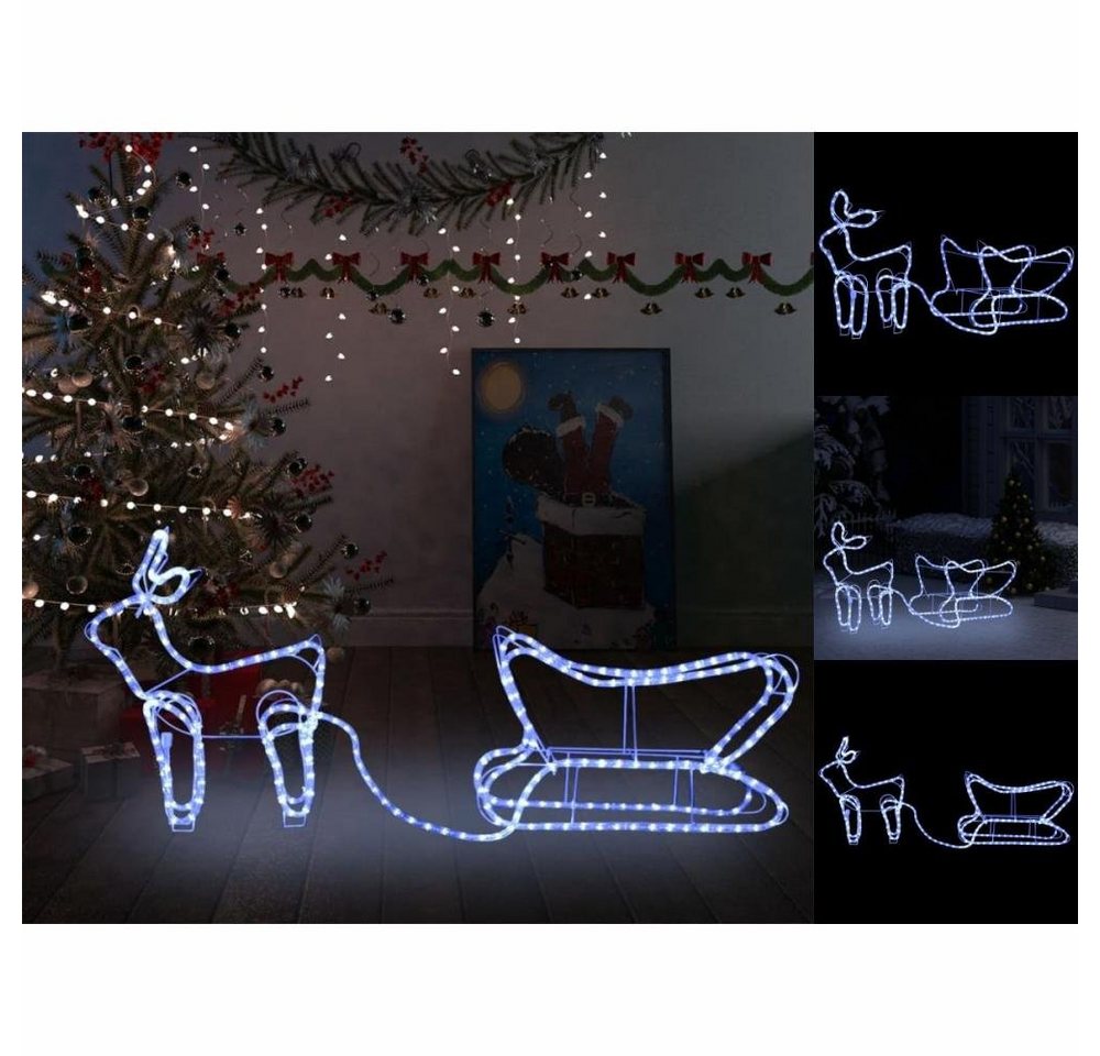 vidaXL Dekolicht Weihnachtsdekoration Rentiere und Schlitten Outdoor 252 LEDs von vidaXL