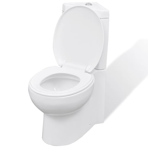 vidaXL Stand Toilette Ecke Bodenstehend Keramik Soft Close Sitz Spülkasten WC von vidaXL