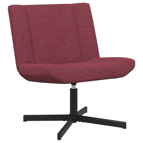 vidaXL Drehstuhl Weinrot Polyester mit Metallbasis Standard Drehbar von vidaXL