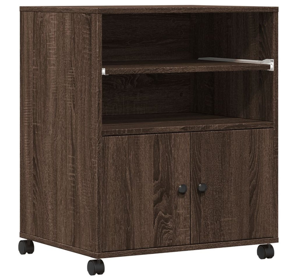 vidaXL Druckertisch Druckerständer mit Rollen Braun Eichen-Optik 60x48x74 cm von vidaXL
