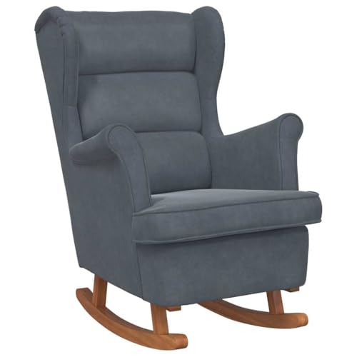vidaXL Schaukelstuhl Dunkelgrau aus Samt mit schrägen Armlehnen, aus Holzwerkstoff, leichtem Rücken und Schaumstoffpolsterung. Modernes Design für Wohnzimmer und Büro, Maße: 71 x 92 x 100 cm vidaXL Schaukelstuhl Dunkelgrau aus Samt mit schrägen Armlehnen, aus Holzwerkstoff, leichtem Rücken und Schaumstoffpolsterung. Modernes Design für Wohnzimmer und Büro, Maße: 71 x 92 x 100 cm von vidaXL