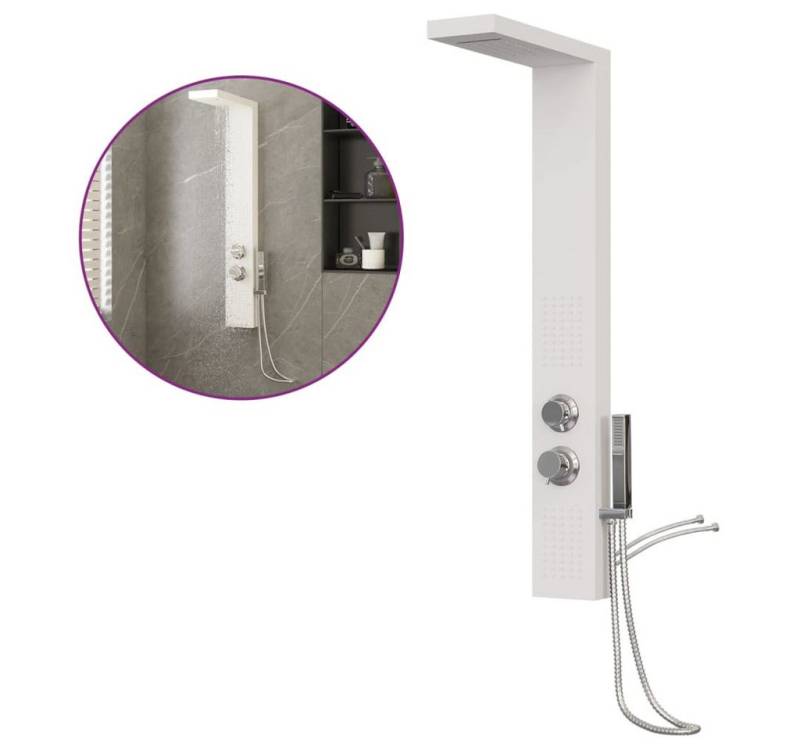 vidaXL Duscharmatur Duschpaneel-System Aluminium Weiß von vidaXL