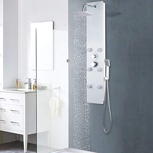 vidaXL Duschpaneel Regendusche Duscharmatur Dusch-Set Glas 25×44,6×130 cm Weiß vidaXL Duschpaneel Regendusche Duscharmatur Dusch-Set Glas 25×44,6×130 cm Weiß von vidaXL