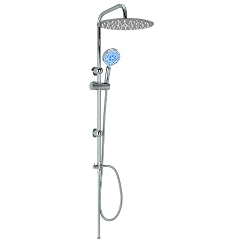 vidaXL Duschset Doppelkopf mit Handbrause Duschsystem Regendusche Duscharmatur Duschstange Kopfbrause Duschkopf Brausearmatur Dusche Edelstahl vidaXL Duschset Doppelkopf mit Handbrause Duschsystem Regendusche Duscharmatur Duschstange Kopfbrause Duschkopf Brausearmatur Dusche Edelstahl von vidaXL