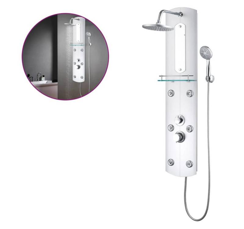 vidaXL Duschsystem Duschpaneel 25×43×120 cm Silbern, Höhe 120 cm von vidaXL