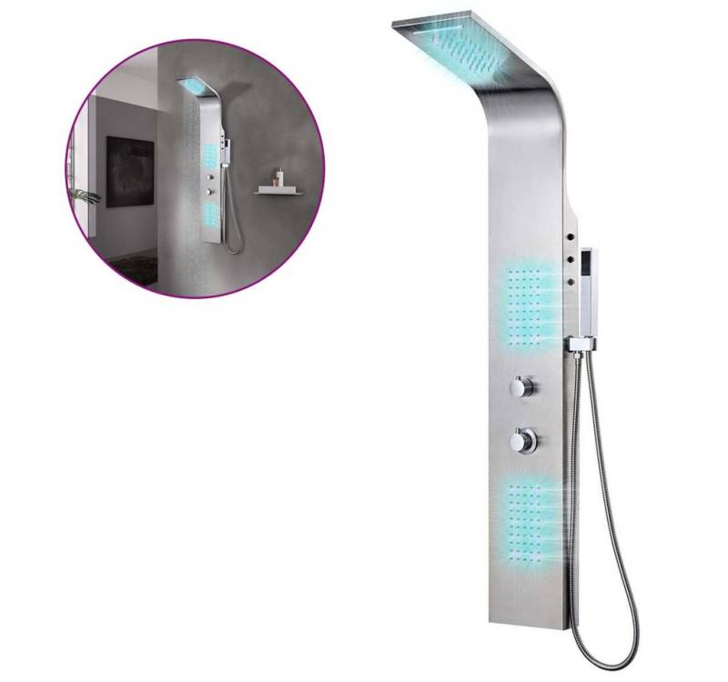 vidaXL Duschsystem Duschpaneel Edelstahl Gebogen, Höhe 130 cm von vidaXL