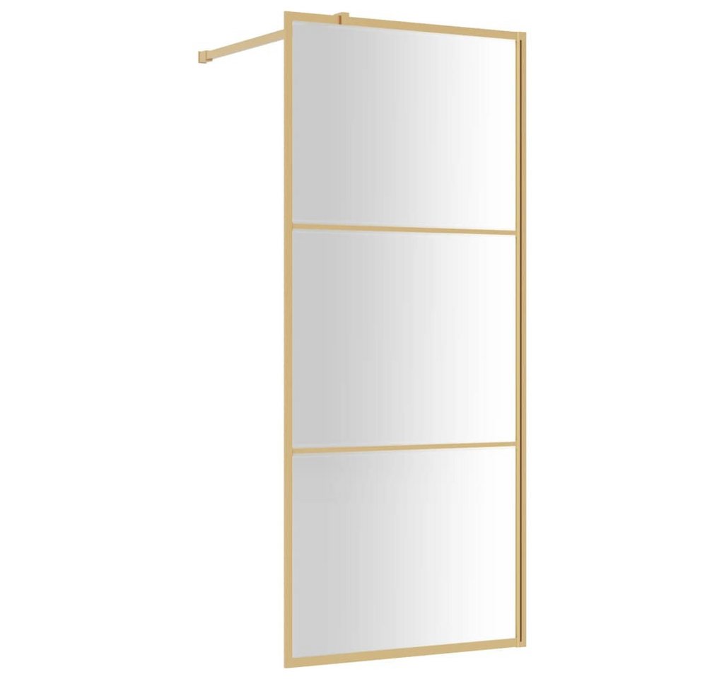 vidaXL Duschwand Duschwand für Begehbare Dusche mit ESG Klarglas Golden 80x195cm von vidaXL