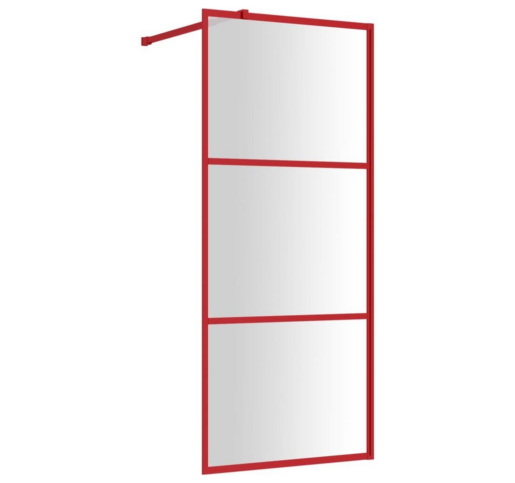 vidaXL Duschwand Duschwand für Begehbare Dusche mit ESG Klarglas Rot 80x195 cm von vidaXL