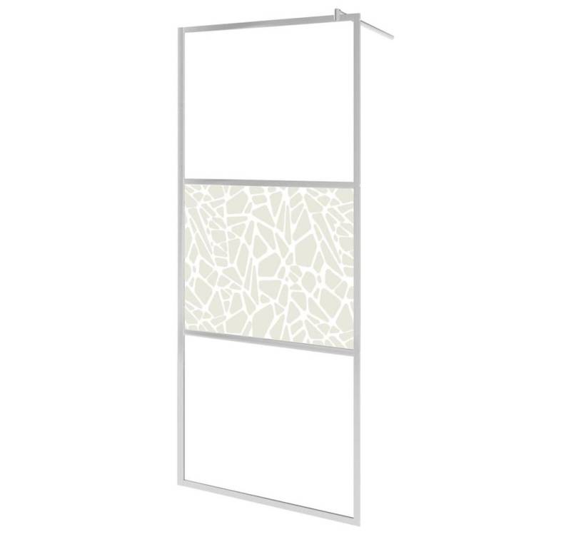 vidaXL Duschwand Walk In Duschwand für Begehbare Dusche ESG-Glas Steindesign 100x195 cm von vidaXL