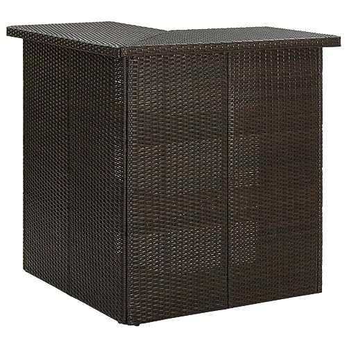 vidaXL Eck-Bartisch Braun 100x50x105 cm Poly Rattan von vidaXL
