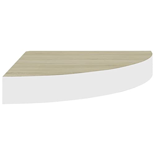 vidaXL Eck Wandregal Eckregal Bücherregal Hängeregal Schweberegal Wandablage Regal Dekoregal Büroregal Wohnzimmer Eiche Weiß 35x35x3,8cm MDF vidaXL Eck Wandregal Eckregal Bücherregal Hängeregal Schweberegal Wandablage Regal Dekoregal Büroregal Wohnzimmer Eiche Weiß 35x35x3,8cm MDF von vidaXL