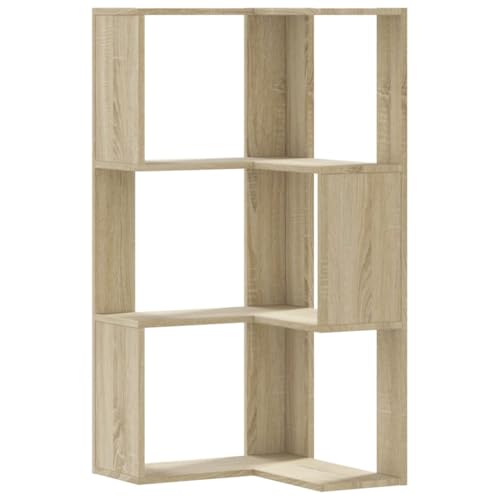vidaXL Eckregal, Bücherregal Regal 3 Böden, Standregal Bücherschrank für Wohnzimmer, Aktenregal Büroregal Wandregal, Sonoma-Eiche Holzwerkstoff vidaXL Eckregal, Bücherregal Regal 3 Böden, Standregal Bücherschrank für Wohnzimmer, Aktenregal Büroregal Wandregal, Sonoma-Eiche Holzwerkstoff von vidaXL