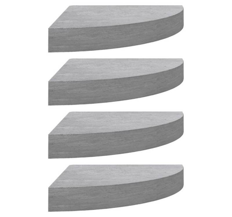 vidaXL Eckregal Eck-Wandregal 4 Stk Betongrau 25x25x3,8 cm MDF von vidaXL
