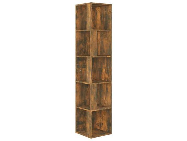 vidaXL Eckregal Eckregal Räuchereiche 33x33x164,5 cm Spanplatte, braun von vidaXL