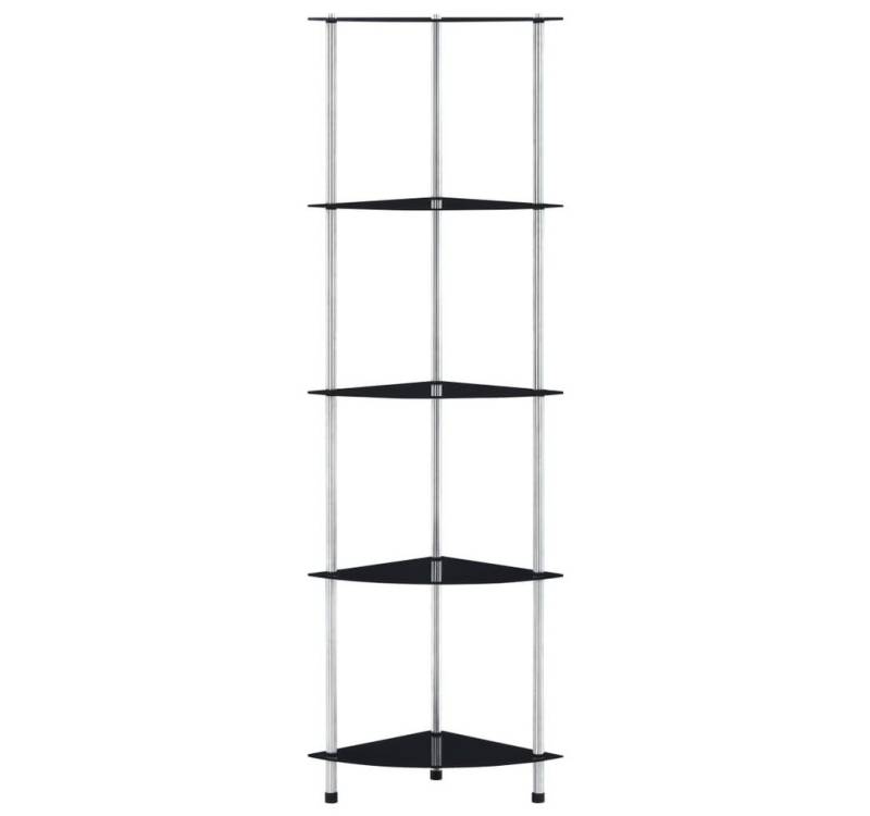 vidaXL Eckregal Regal mit 5 Ablagen Schwarz 30x30x130 cm Hartglas von vidaXL