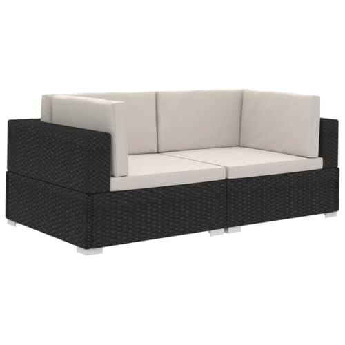 vidaXL Ecksofa 2 STK. mit Auflagen Gartenmöbel Lounge Möbel Sofa Bank Sessel 2er-Sofa Gartensofa Sitzgruppe Rattansofa Poly Rattan Schwarz vidaXL Ecksofa 2 STK. mit Auflagen Gartenmöbel Lounge Möbel Sofa Bank Sessel 2er-Sofa Gartensofa Sitzgruppe Rattansofa Poly Rattan Schwarz von vidaXL
