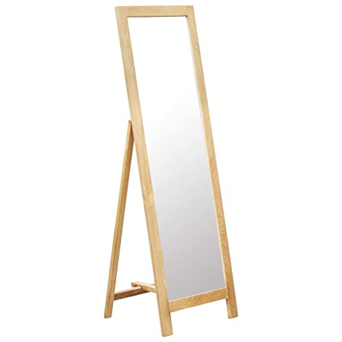 vidaXL Eichenholz Massiv Standspiegel Ankleidespiegel Garderobenspiegel Ganzkörperspiegel Flurspiegel Dekospiegel Spiegel Kosmetikspiegel 48x46,5x150cm von vidaXL