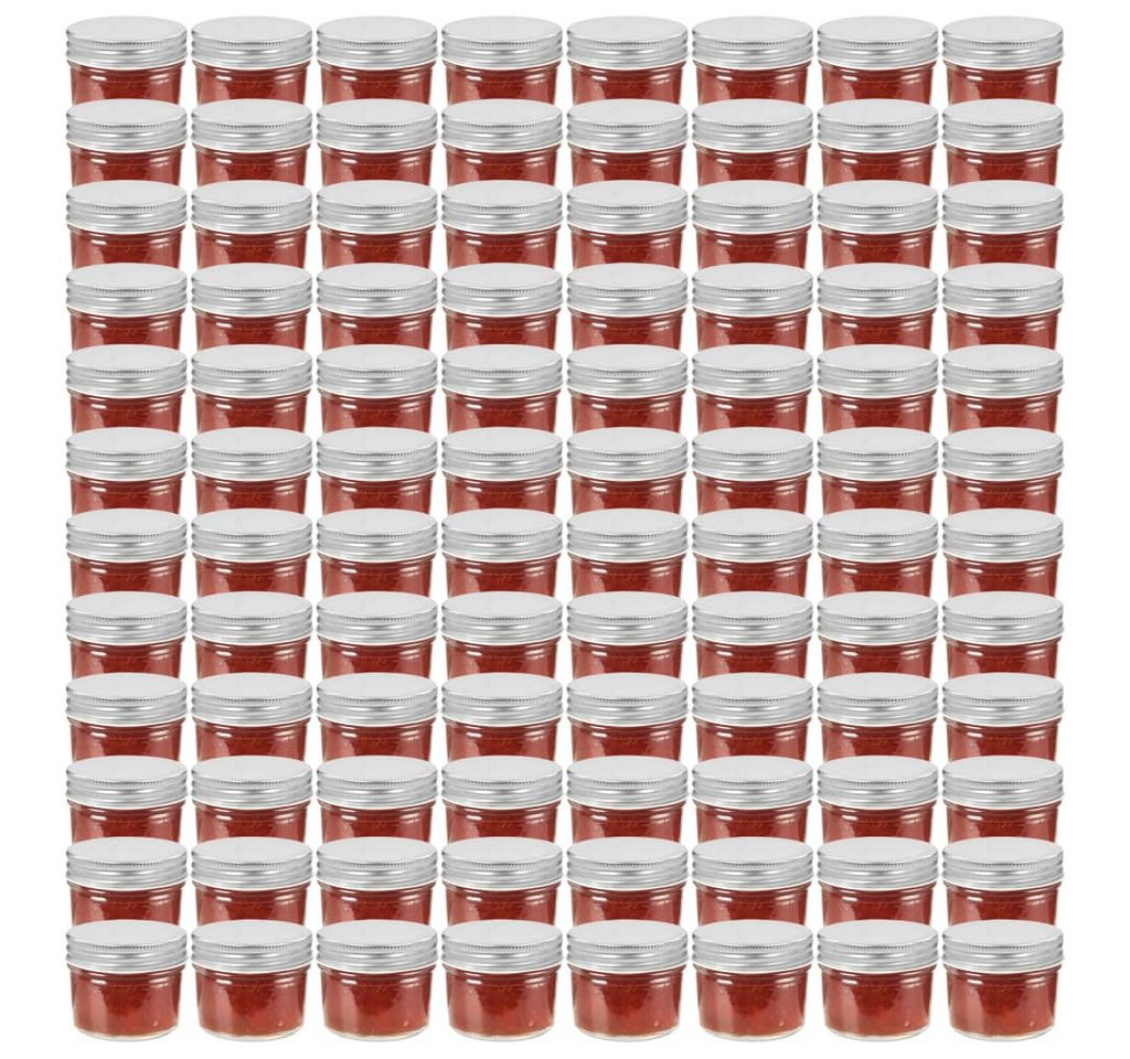 vidaXL Einmachglas Marmeladengläser mit Silbernen Deckeln 96 Stk. 110 ml von vidaXL