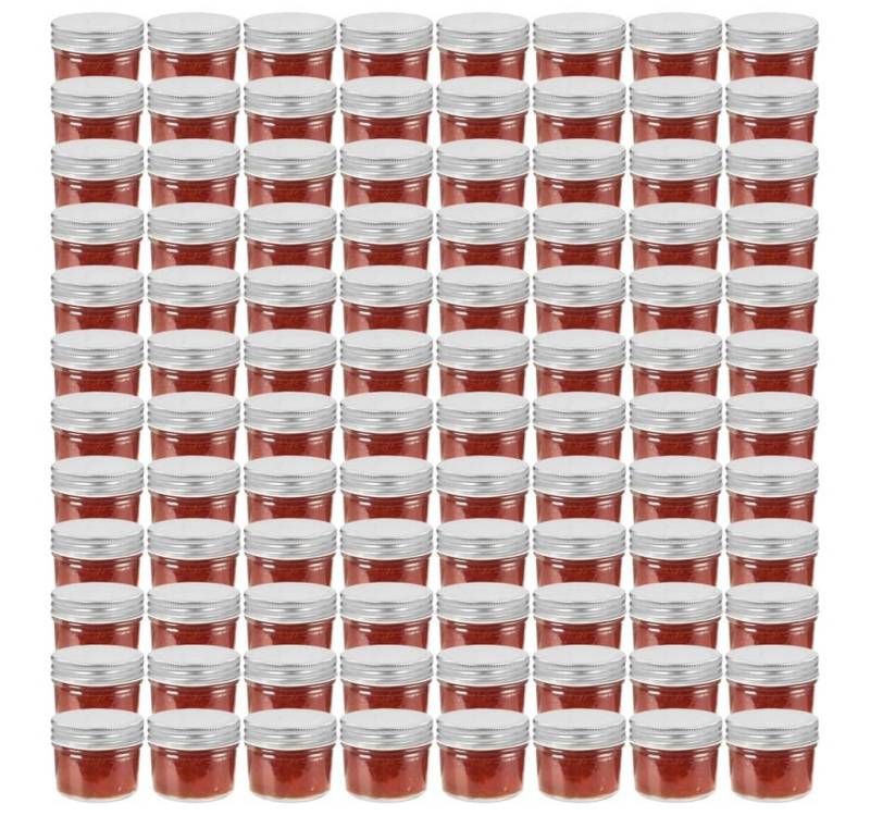 vidaXL Einmachglas Marmeladengläser mit Silbernen Deckeln 96 Stk. 110 ml von vidaXL