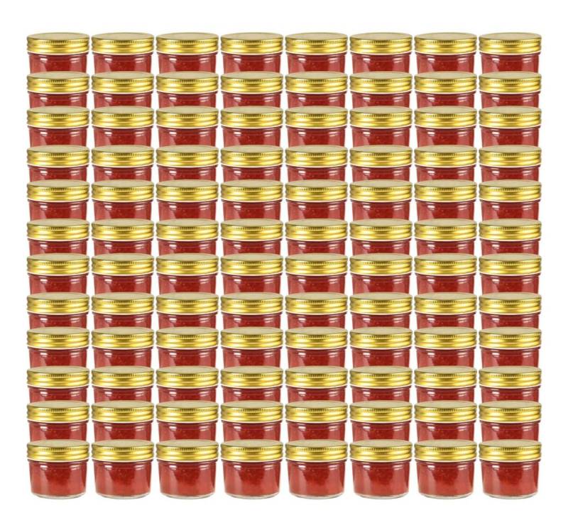 vidaXL Einmachglas Marmeladengläser mit goldenem Deckel 96 Stk. 110 ml von vidaXL