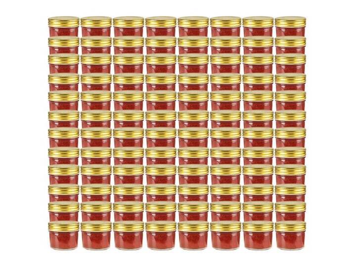 vidaXL Einmachglas Marmeladengläser mit goldenem Deckel 96 Stk. 110 ml vidaXL Einmachglas Marmeladengläser mit goldenem Deckel 96 Stk. 110 ml von vidaXL