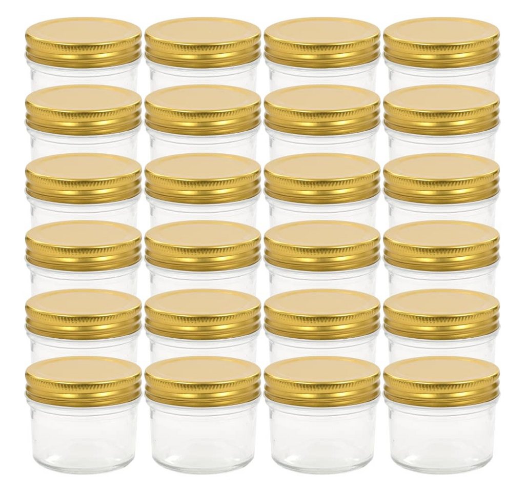 vidaXL Einmachglas Marmeladengläser mit goldenen Deckeln 24 Stk. 110 ml von vidaXL