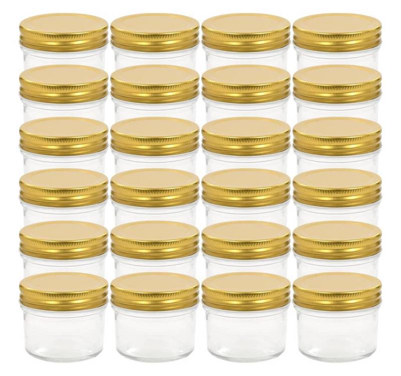 vidaXL Einmachglas Marmeladengläser mit goldenen Deckeln 24 Stk. 110 ml vidaXL Einmachglas Marmeladengläser mit goldenen Deckeln 24 Stk. 110 ml von vidaXL