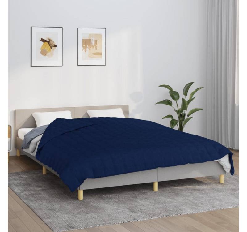 vidaXL Einziehdecke Gewichtsdecke Blau 200x200 cm 9 kg Stoff Therapie Bettdecke Einschlafh von vidaXL