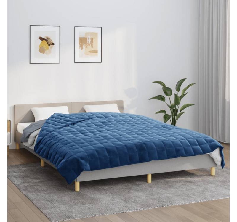 vidaXL Einziehdecke Gewichtsdecke Blau 200x220 cm 13 kg Stoff Bettdecke von vidaXL