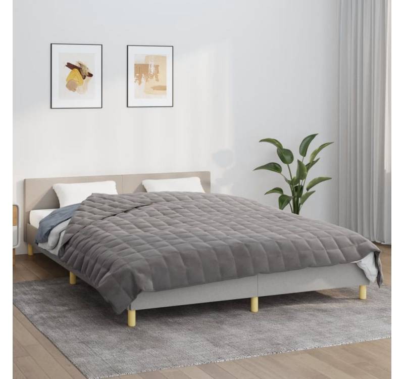 vidaXL Einziehdecke Gewichtsdecke Grau 220x230 cm 15 kg Stoff Bettdecke von vidaXL