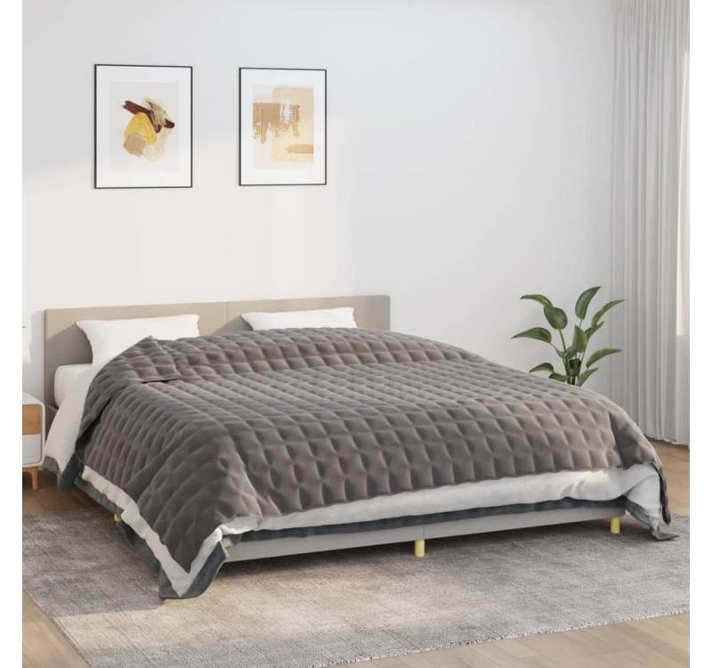 vidaXL Einziehdecke Gewichtsdecke Grau 220x260 cm 15 kg Stoff Bettdecke von vidaXL