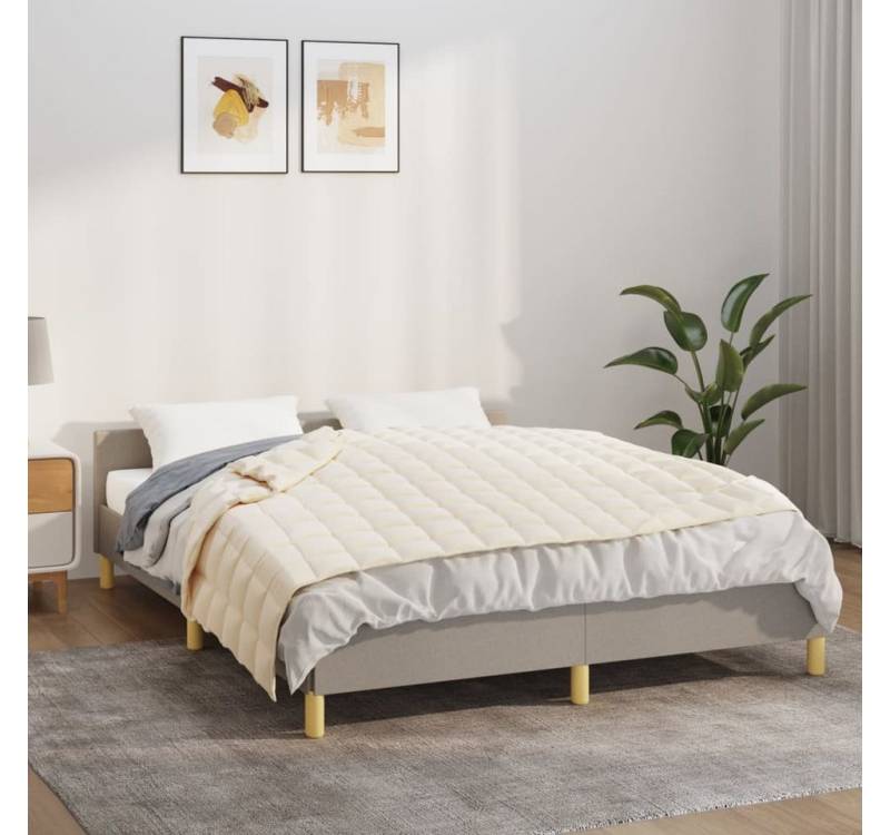 vidaXL Einziehdecke Gewichtsdecke Hellcreme 138x200 cm 10 kg Stoff Bettdecke von vidaXL