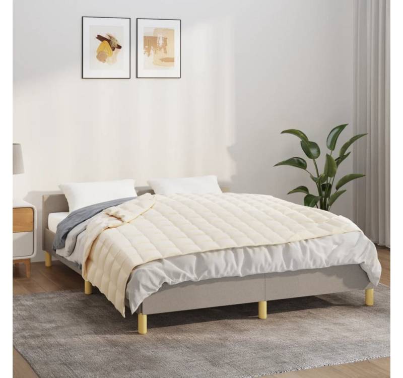 vidaXL Einziehdecke Gewichtsdecke Hellcreme 140x200 cm 6 kg Stoff Bettdecke von vidaXL