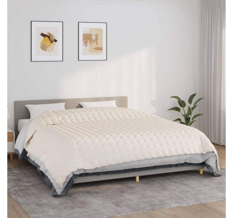 vidaXL Einziehdecke Gewichtsdecke Hellcreme 220x260 cm 15 kg Stoff Therapie Bettdecke Eins von vidaXL