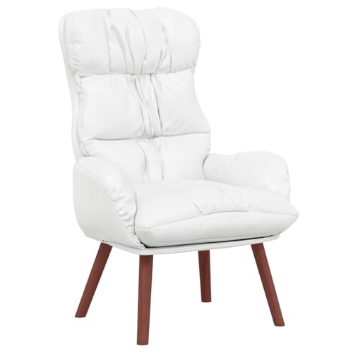 vidaXL Moderner weißer Kunstledersessel Ergonomisches Design Stylisches Indoor-Sitzen Perfekt Für Wohnzimmer Schlafzimmer Büro Bequem Und Langlebig Ideal zum Lesen Entspannen Vielseitig von vidaXL