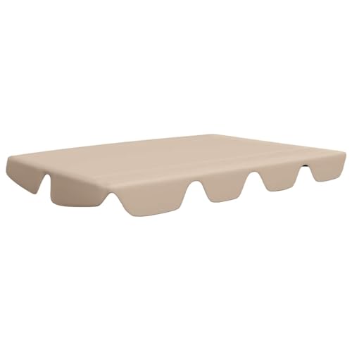 vidaXL Ersatzdach für Hollywoodschaukel Gartenschaukel Dach Dachbezug Schaukeldach Ersatz-Bezug Sonnendach Dachplane Beige 188/168x145/110 cm von vidaXL