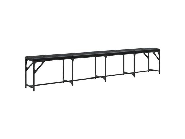 vidaXL Essbank Essbank Schwarz 248x32x45 cm Stahl und Kunstleder, schwarz von vidaXL