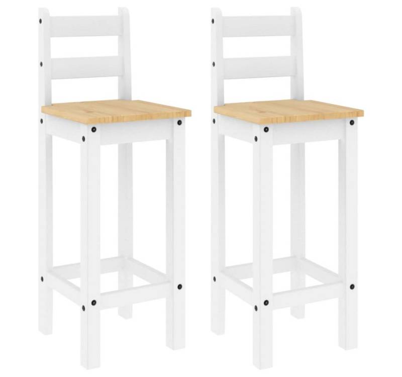 vidaXL Essgruppe, Barstühle 2 Stk. Weiß Massivholz Kiefer von vidaXL