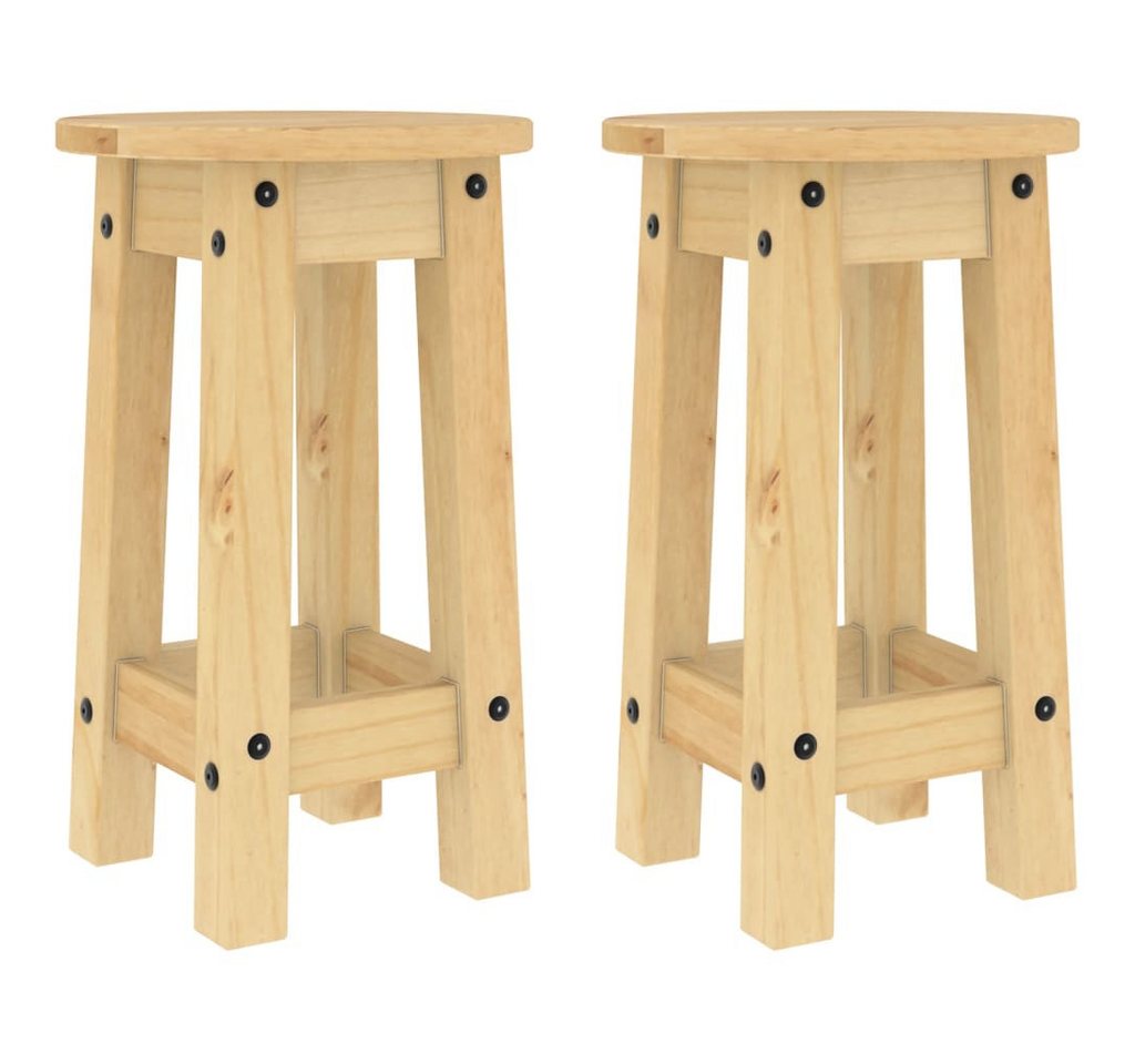 vidaXL Essgruppe Barhocker 2 Stk. Massivholz Kiefer, (2-tlg) von vidaXL