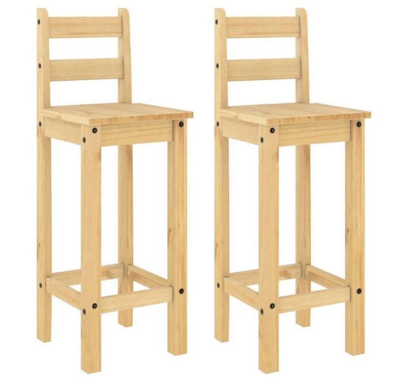 vidaXL Essgruppe Barstühle 2 Stk. Massivholz Kiefer, (1-tlg) von vidaXL