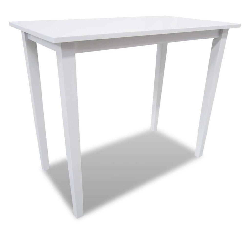 vidaXL Essgruppe, Stehtisch und 4 Barhocker Holz Weiß von vidaXL