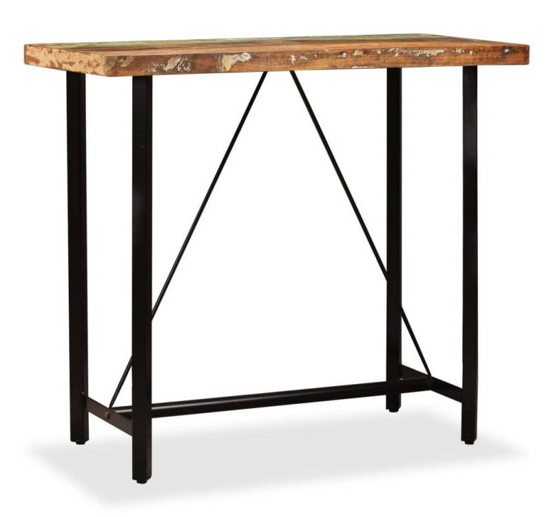 vidaXL Bar-Set, 5-tlg. Gartenbar-Set Altholz Massiv, Echtleder und Canvas von vidaXL