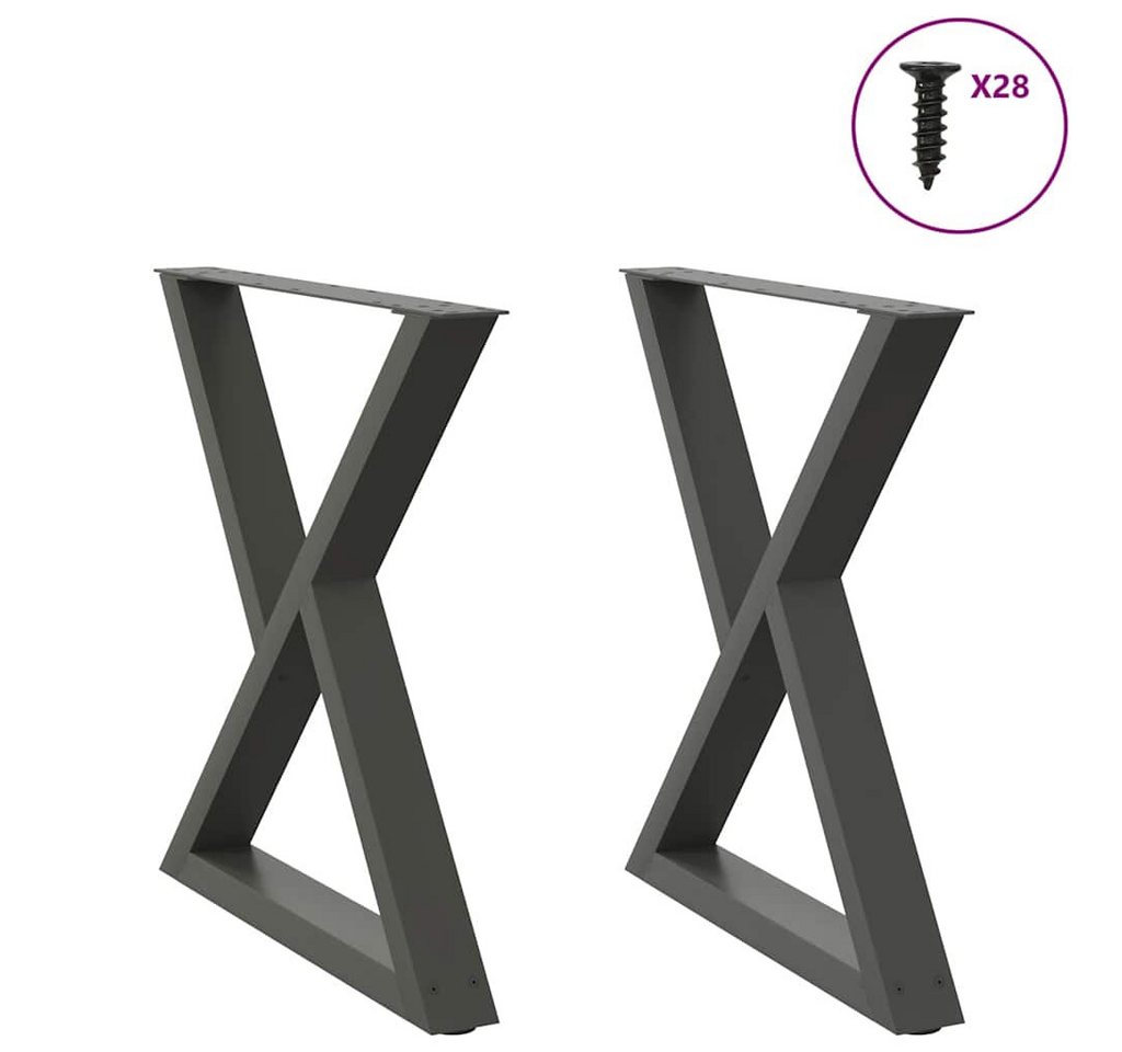 vidaXL Esstisch, Esstisch Beine 2 Stück Anthrazit 80x(72-73,3) cm Stahl von vidaXL